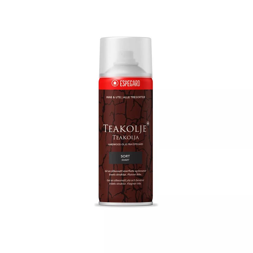 Teakolja svart spray 500ml