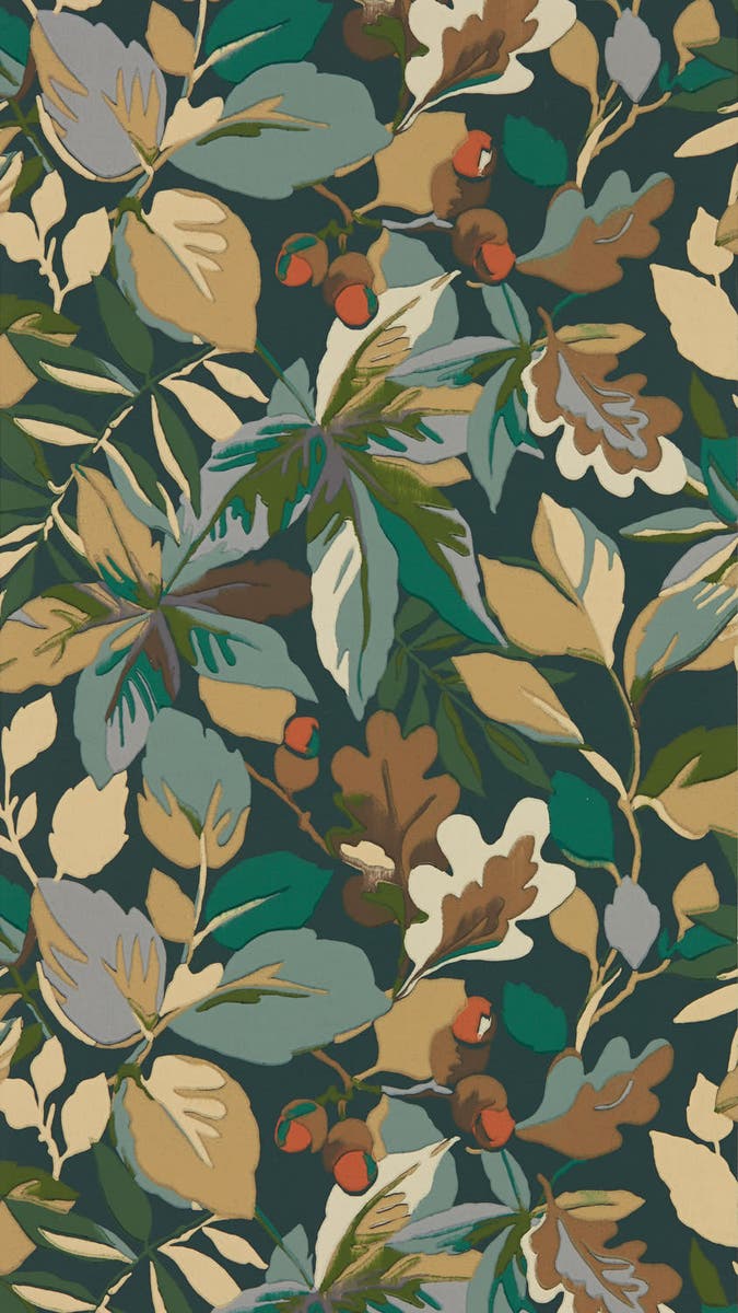 Sanderson - Robin`s Wood Forest Green Arboretum Wallpapers