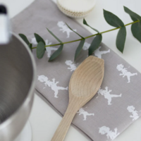 Kökshandduk 50x70 cm Grå/Vit