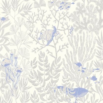 Casadeco - Atlantide Blanc / Bleu Ou Voyage Onirique