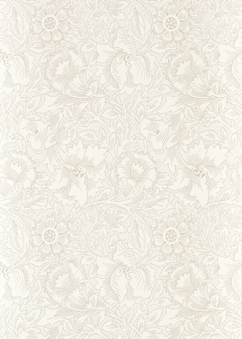 Morris & Co - Pure Poppy Ecru/Stone Morris Pure Wallpapers