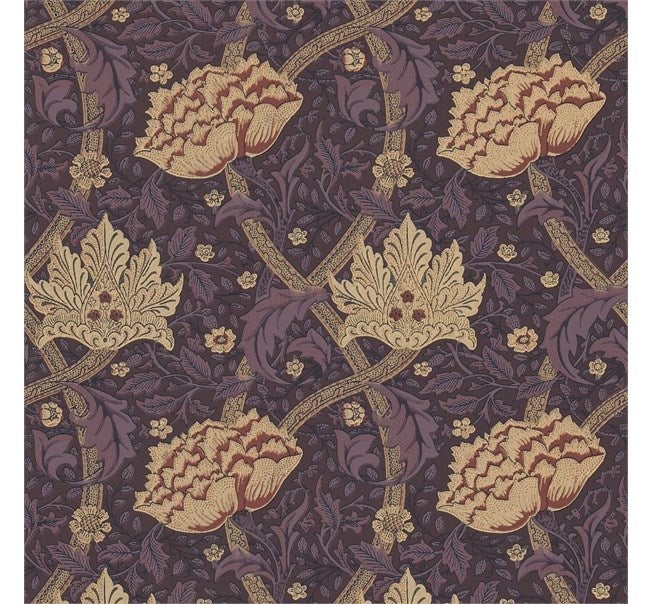 Morris & Co - Windrush Aubergine/Wine Morris and Friends Wallpa