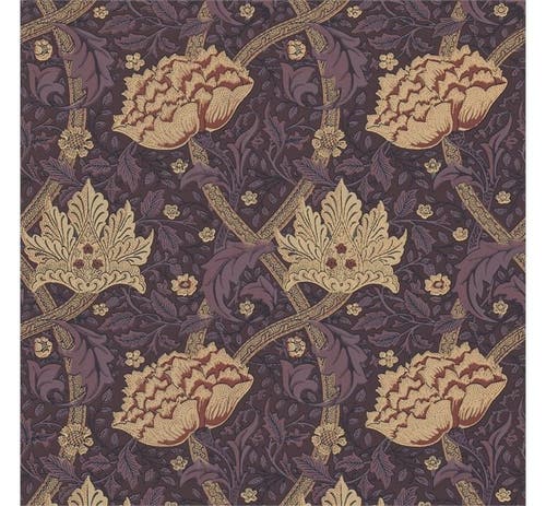 Morris & Co - Windrush Aubergine/Wine Morris and Friends Wallpa