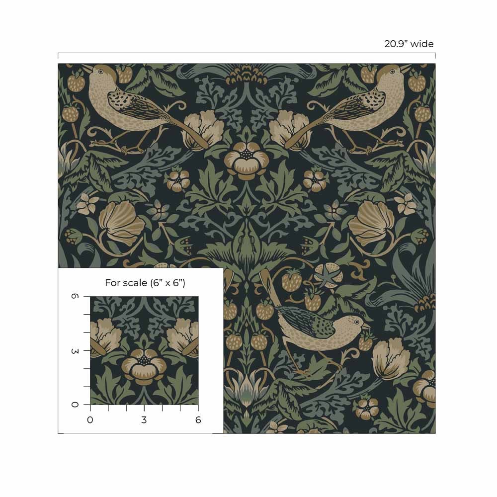 Carma - Peel & Stick Strawberry Garden Blue NW55402