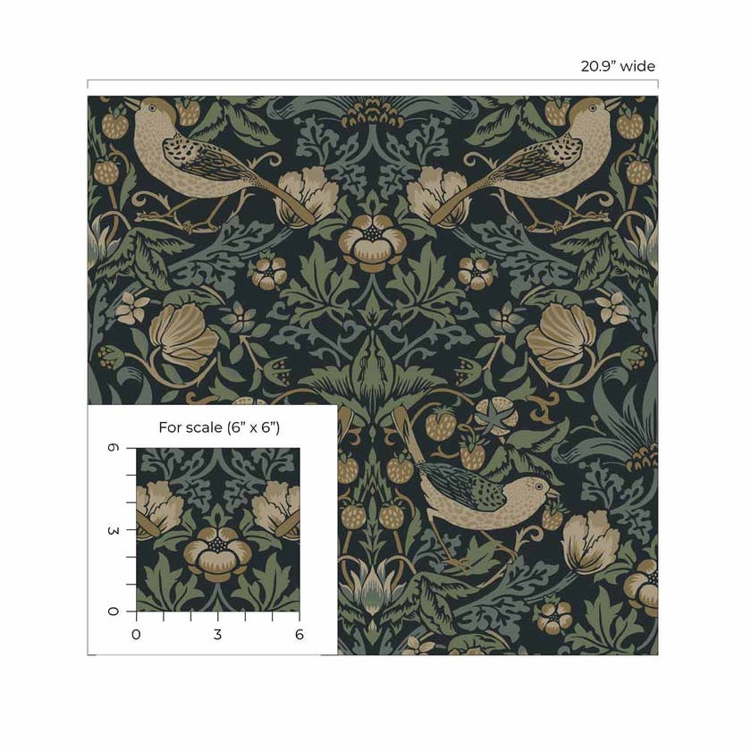 Carma - Peel & Stick Strawberry Garden Blue NW55402