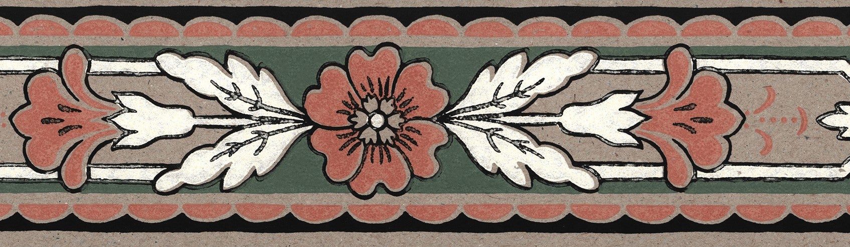 Lim & Handtryck - Jugend-blomma - Kvist/Rosa B17-31