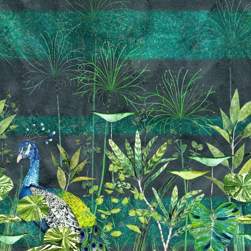 Arjuna Leaf with Peacock Zardozi