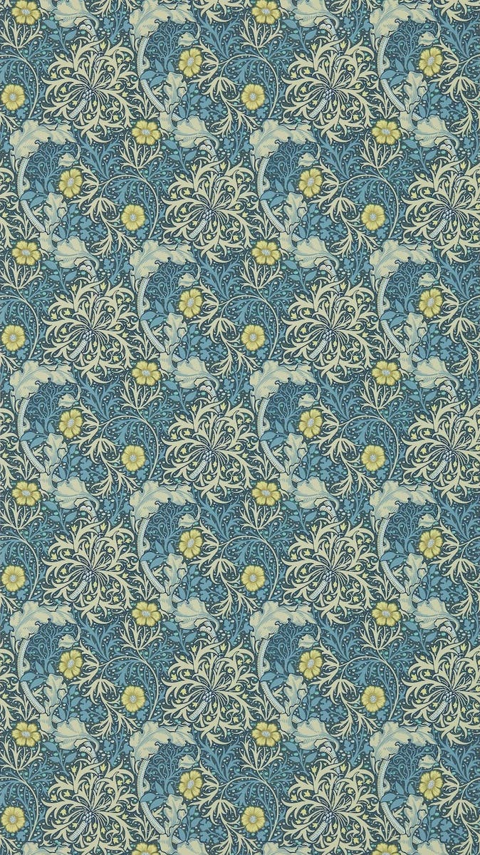 Morris Seaweed Ink/Woad The Craftsman Wallpapers