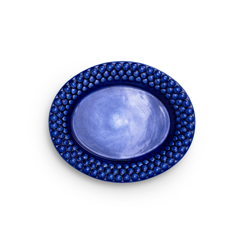 Bubbles Oval Tallrik 20 cm Blå