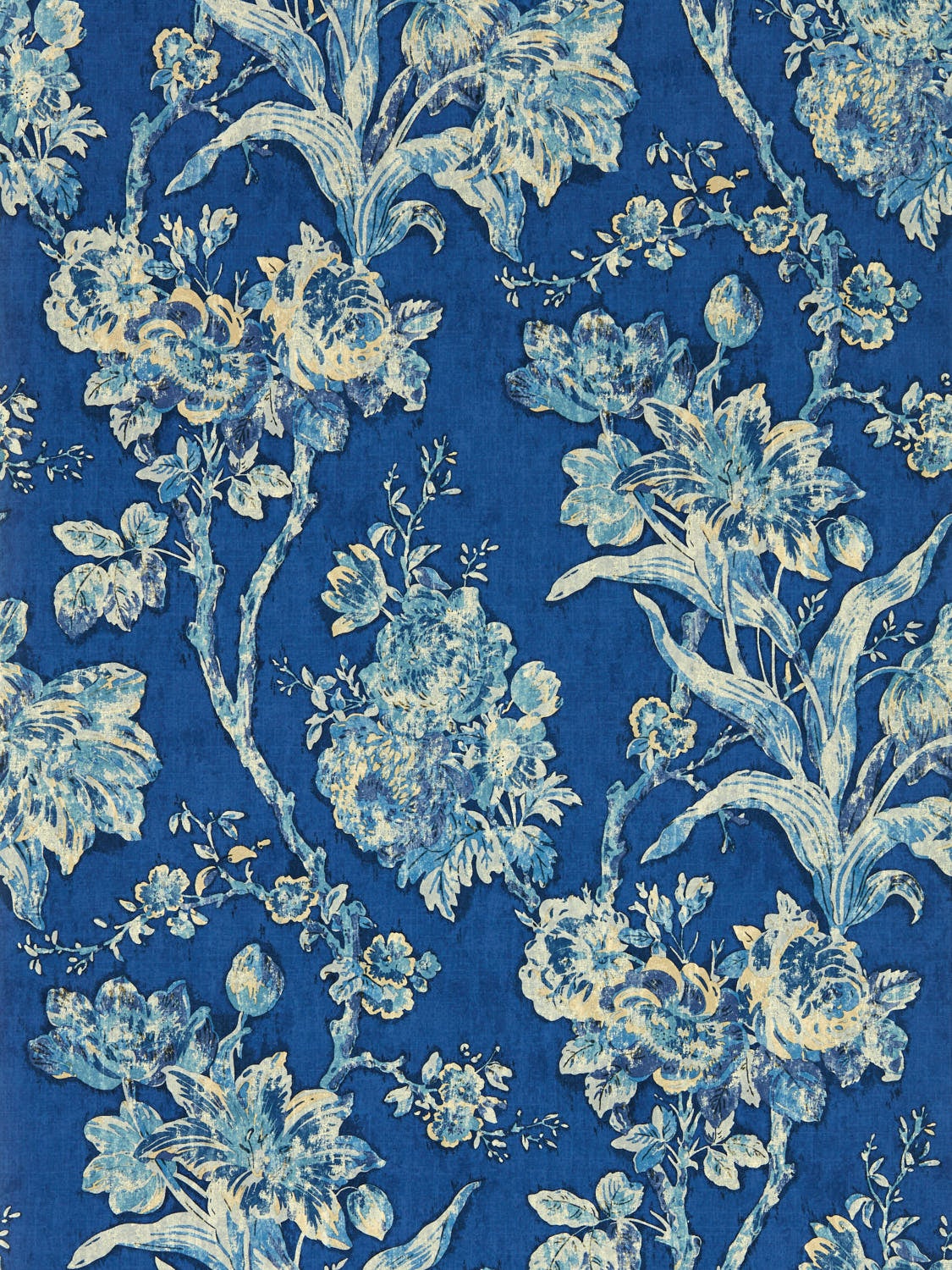 Sanderson - Fringed Tulip Toile Smalt Sanderson x Giles Deacon