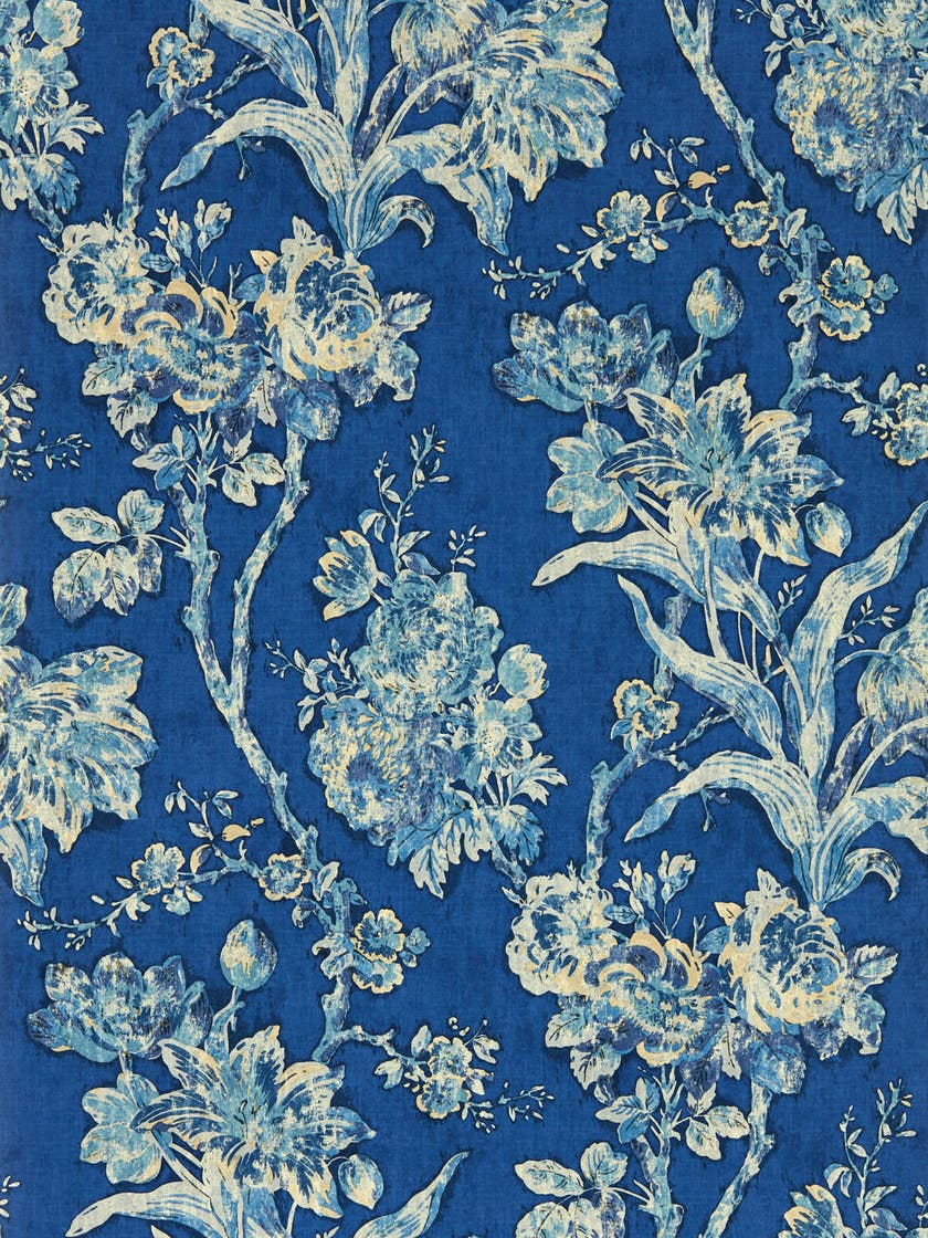 Sanderson - Fringed Tulip Toile Smalt Sanderson x Giles Deacon