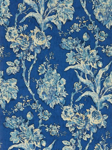 Sanderson - Fringed Tulip Toile Smalt Sanderson x Giles Deacon