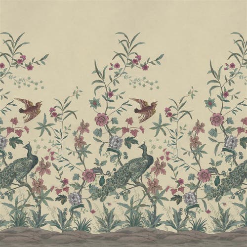 Peacock Toile Scene 3 Picture Book Wallpapers I