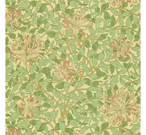 Morris & Co - Honeysuckle Green/Beige/P Morris 160th Anniversary