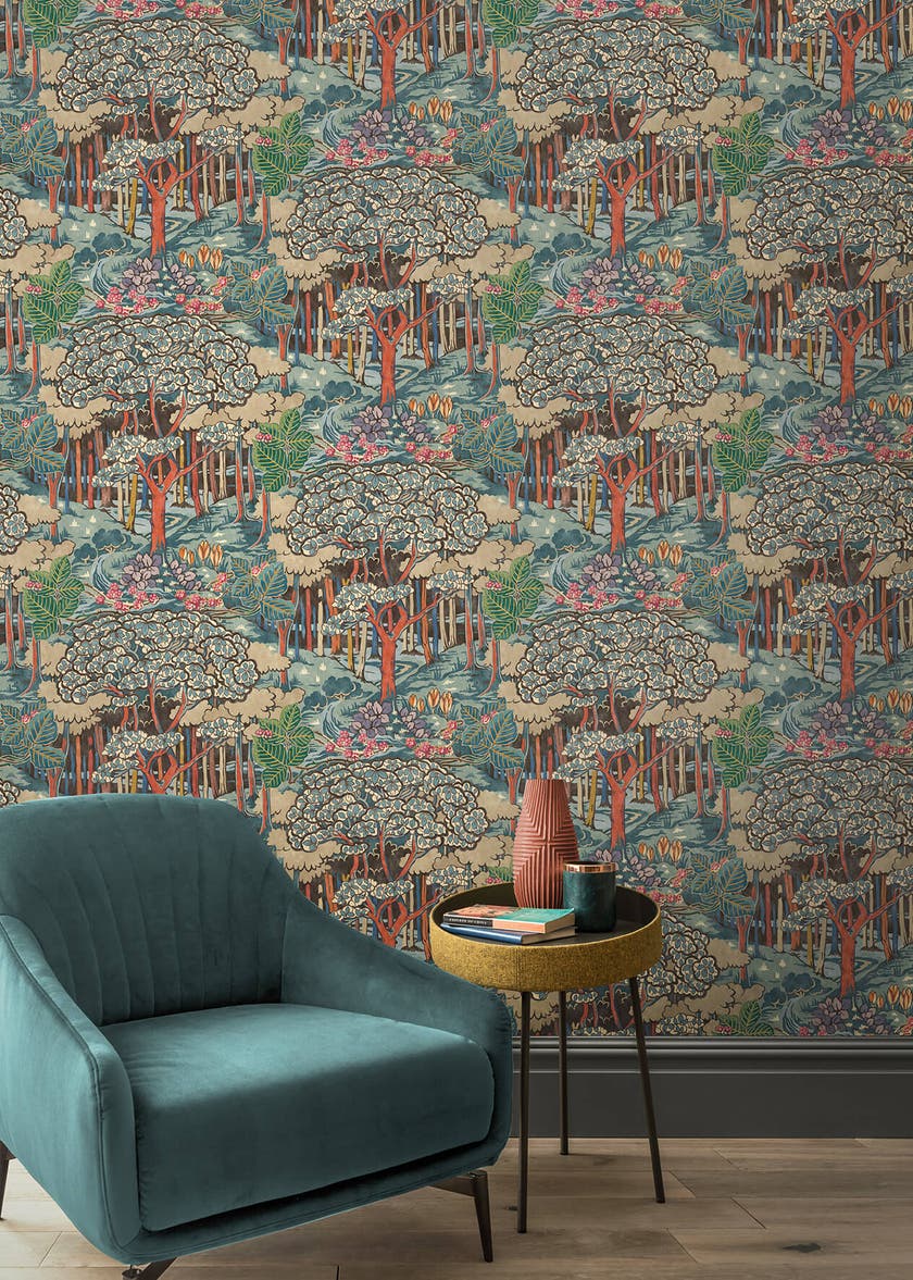 GP&J Baker - Brantwood Ruskin Red Teal BW45106-4