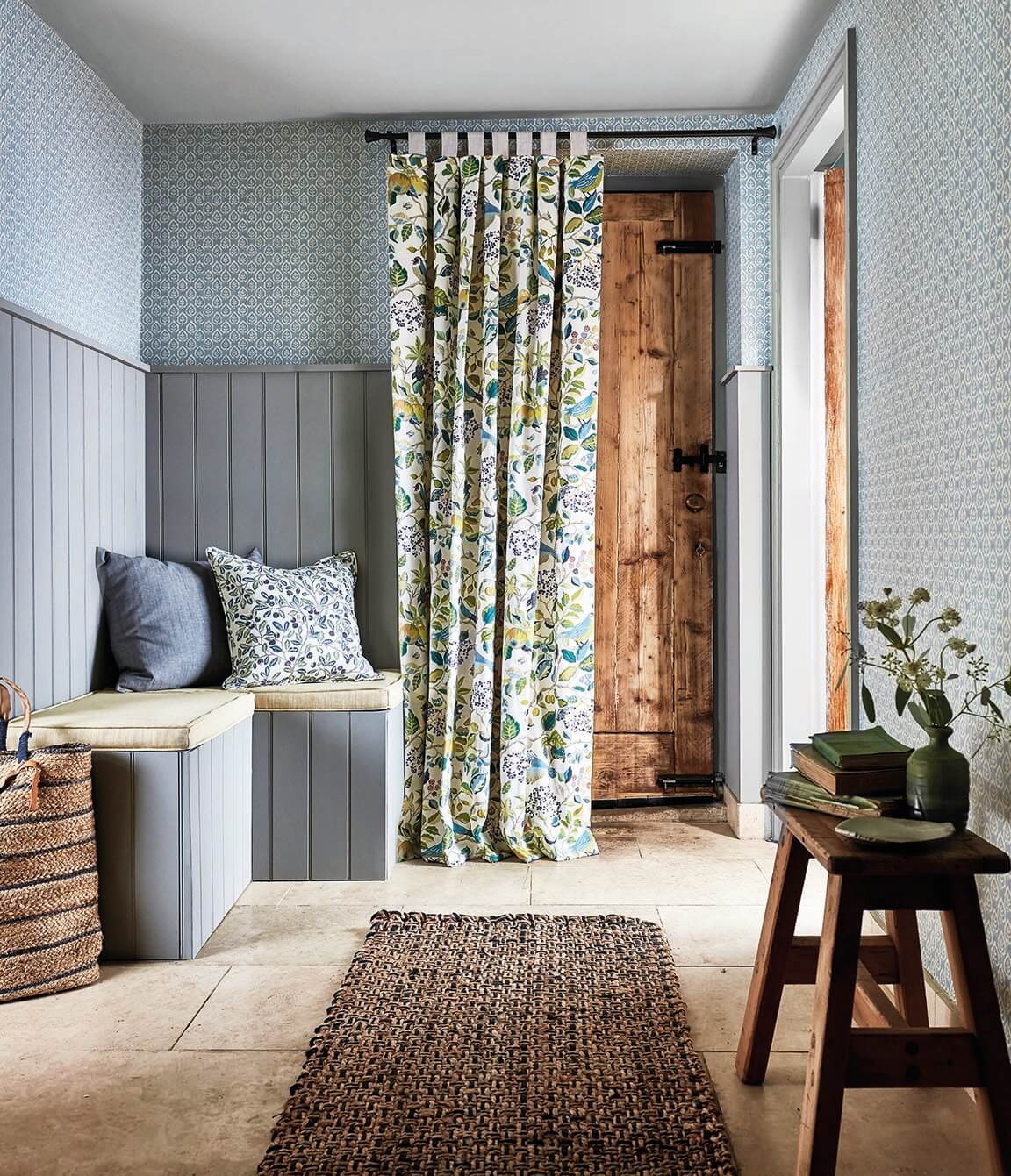 Sanderson - Fencott Blue Littlemore Wallpapers