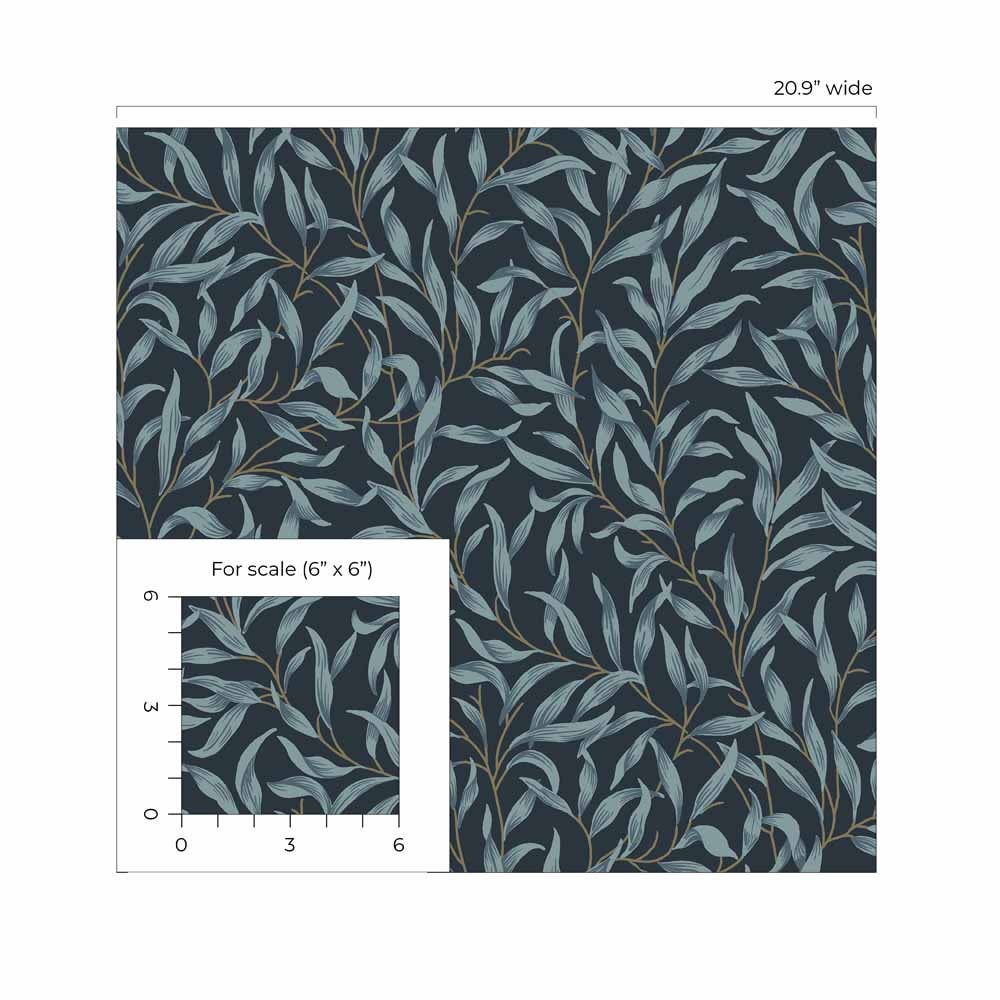 Carma - Peel & Stick Willow Trail Aegean Blue (Outlet)