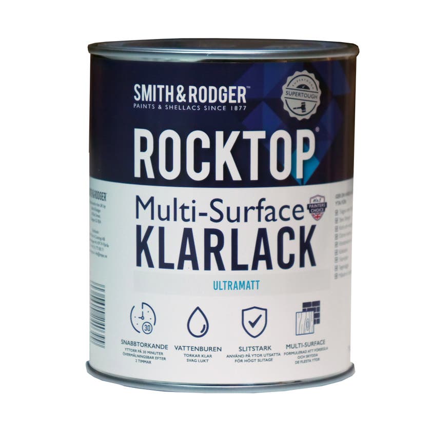 Rocktop Multi-surface klarlack Ultramatt 1L