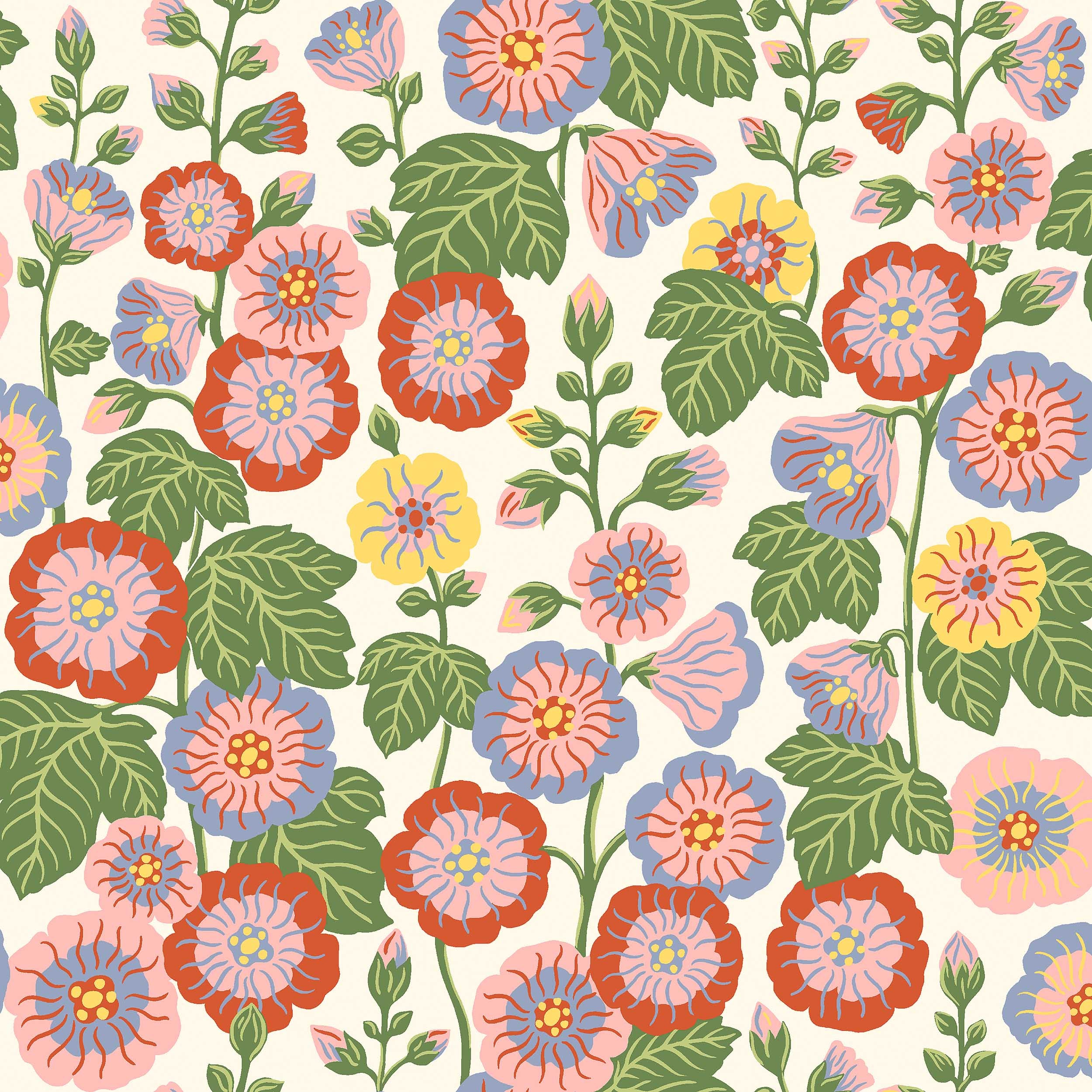 Boråstapeter - Happy Hollyhocks