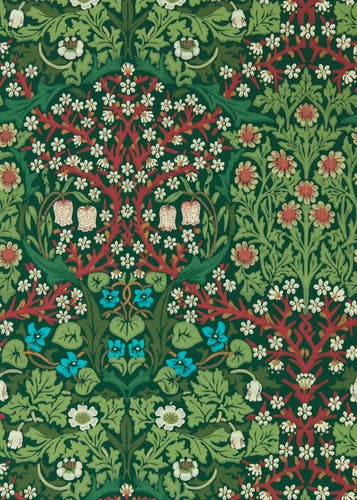 Morris & Co - Blackthorn Autumn Queen Square Wallpapers