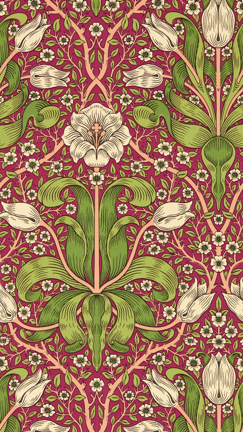 Morris & Co - Spring Thicket Maraschino Bedford Park Wallpapers