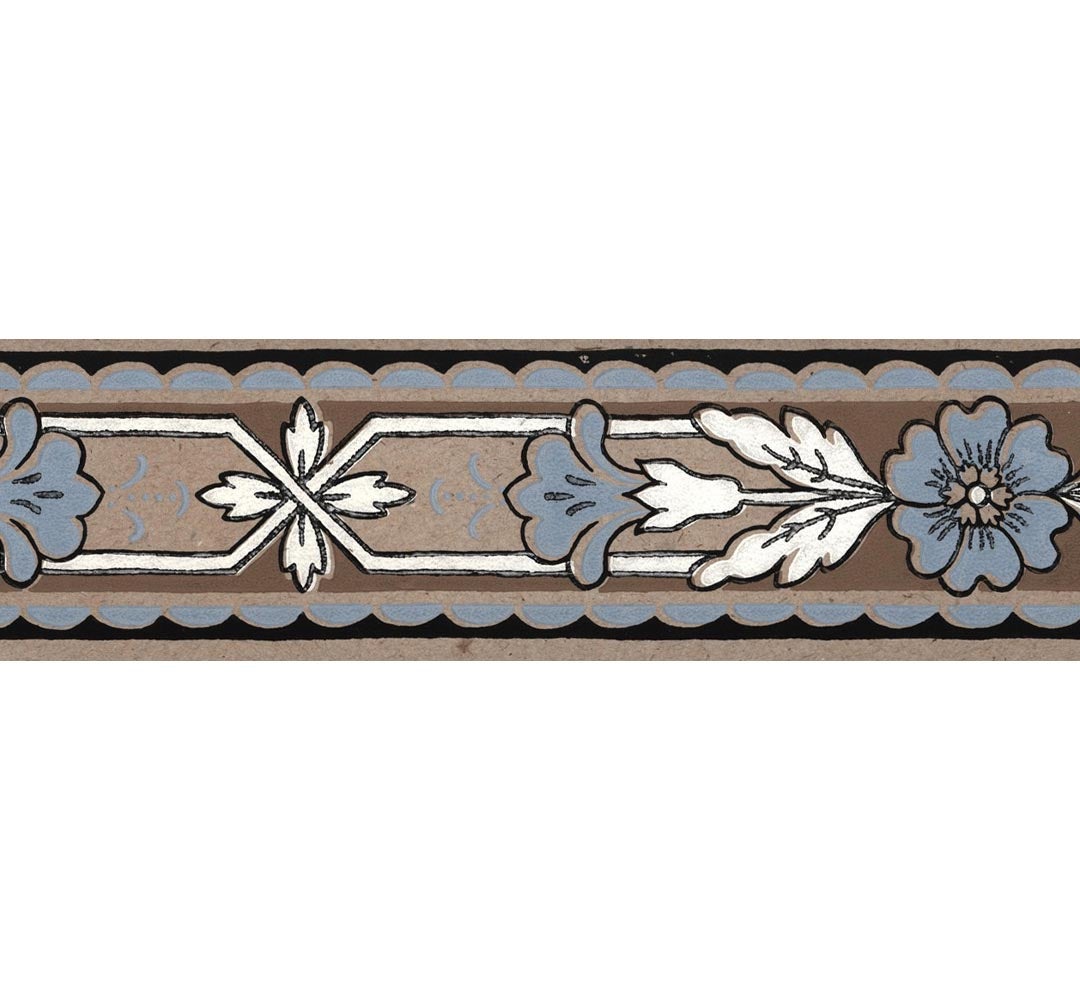 Lim & Handtryck - Jugend-blomma - Kvist/Blå B17-40