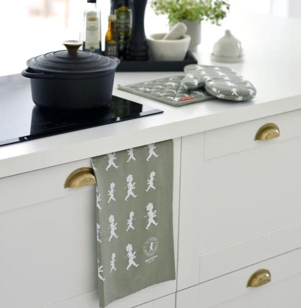 Kökshandduk 50x70 cm Grön/Vit