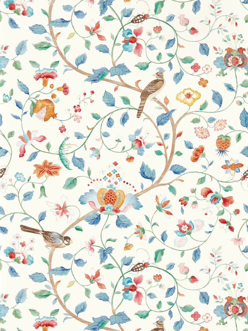 Sanderson - Aril`s Garden Indigo/Red Arboretum Wallpapers