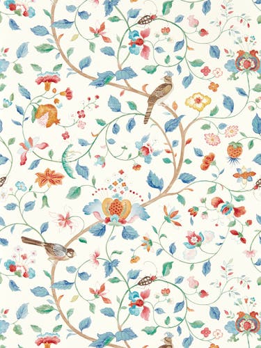 Sanderson - Aril`s Garden Indigo/Red Arboretum Wallpapers