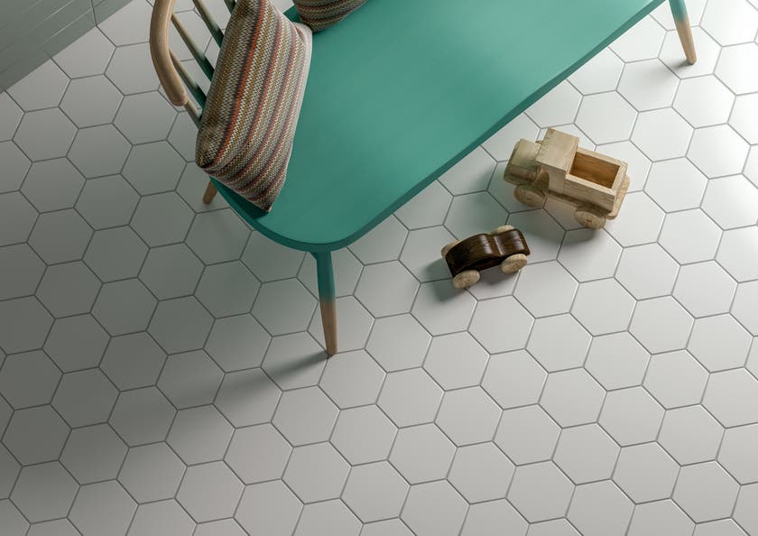 Haze Vit matt hexagon 15x17