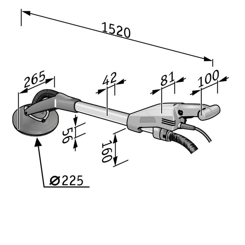 Flex Giraffslip GE7 med rund kåpa - ink. Antistatisk slang
