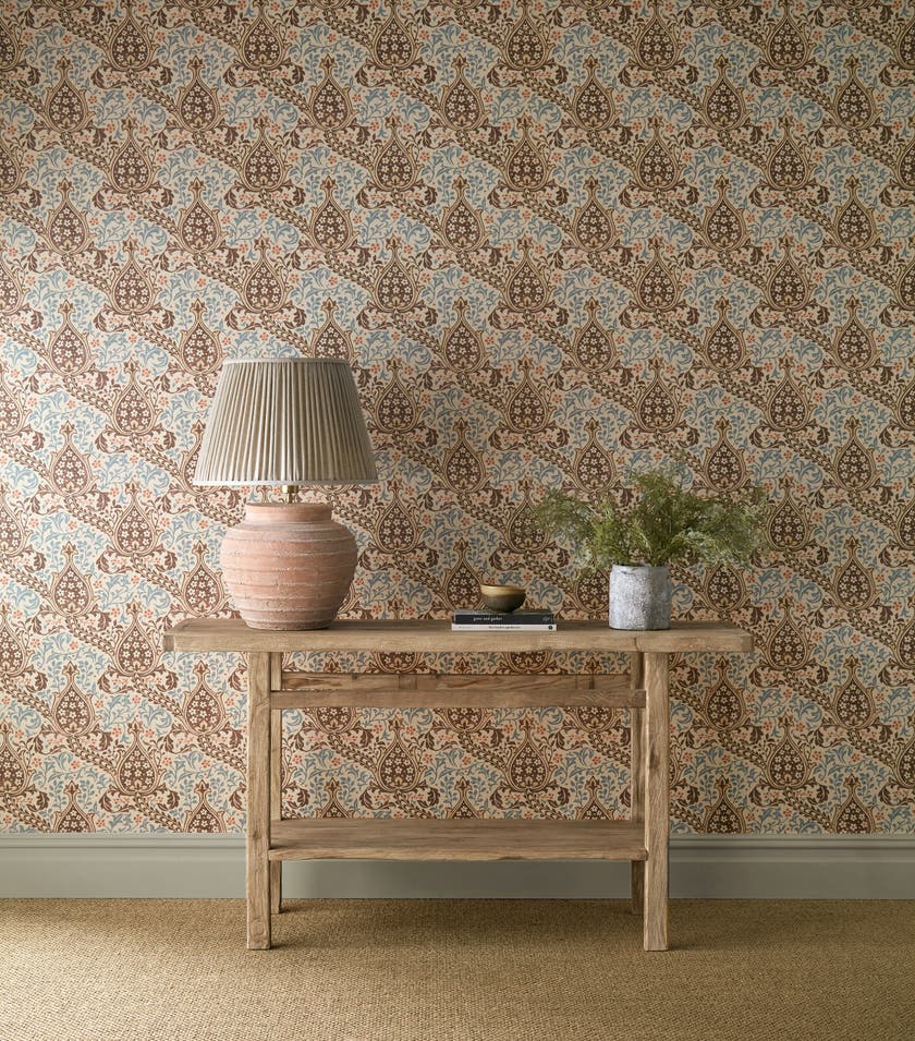 Morris & Co - Persian Tulip Umber Mineral Blue