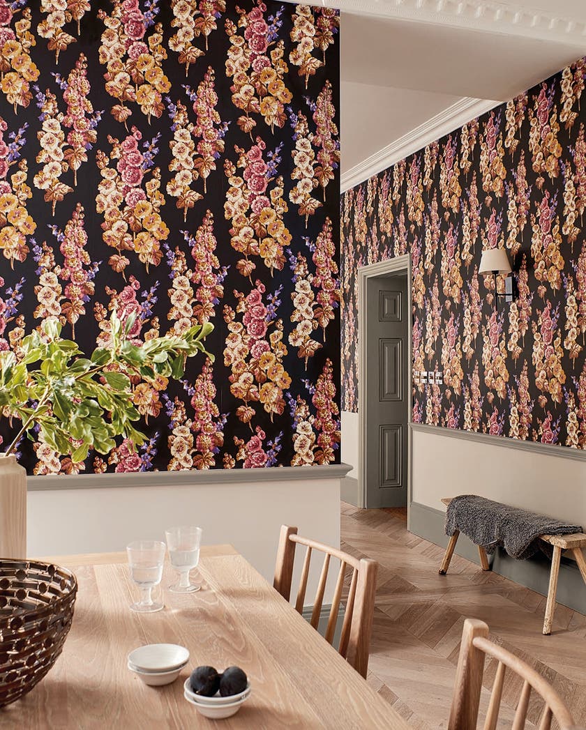 Sanderson - Hollyhocks Copper/Rhodera Sanderson One Sixty Wallp