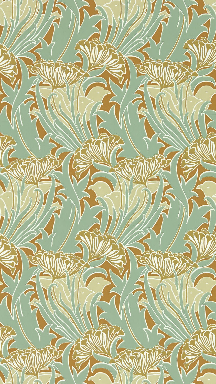 Morris & Co - Laceflower Tobacco/Pistac Bedford Park Wallpapers