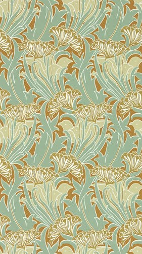 Morris & Co - Laceflower Tobacco/Pistac Bedford Park Wallpapers