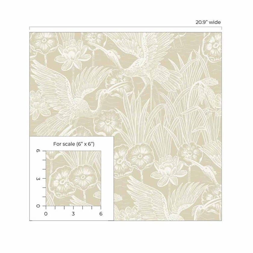 Peel & Stick Floral Heron Sand NW54505