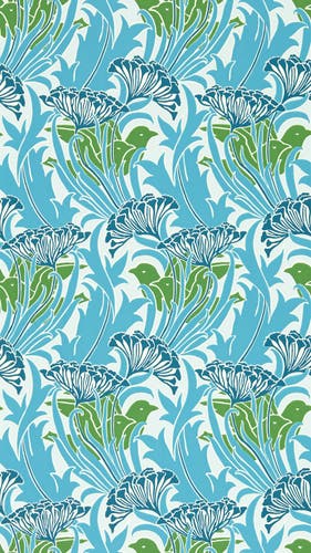 Morris & Co - Laceflower Garden Green/L Bedford Park Wallpapers