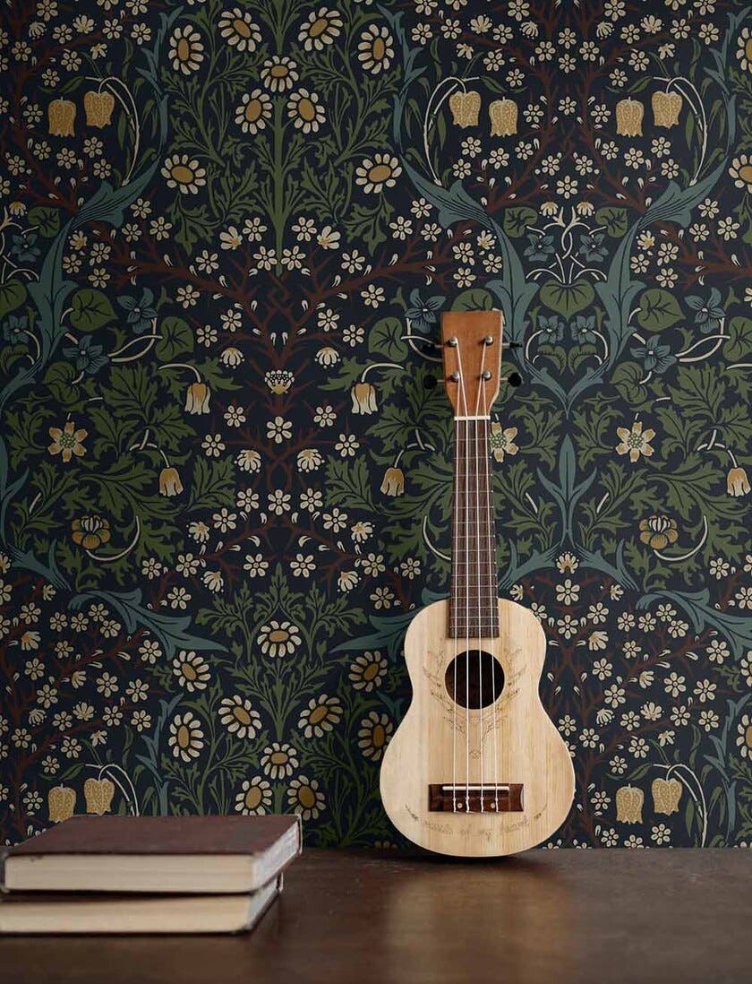 Peel & Stick Victorian Garden Midnight Blue & Evergreen NW44522