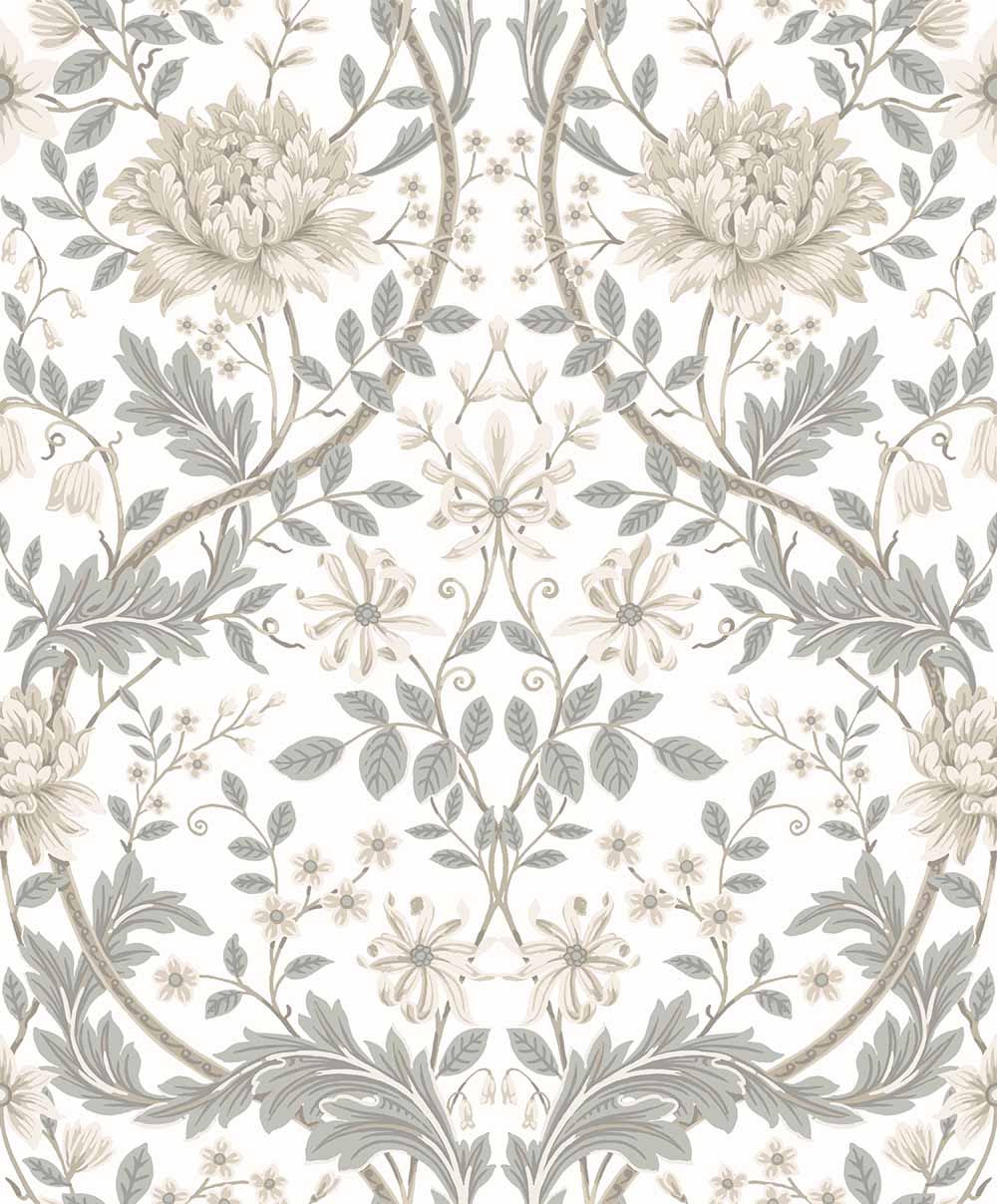 Carma - Peel & Stick Honeysuckle Trail Ivory & Grey