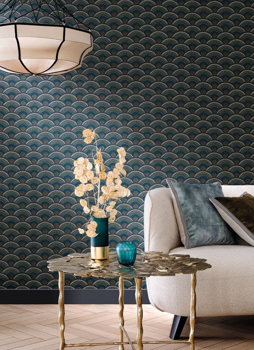 Casamance - Otto Marine/Vert Mousse Printemps Viennois