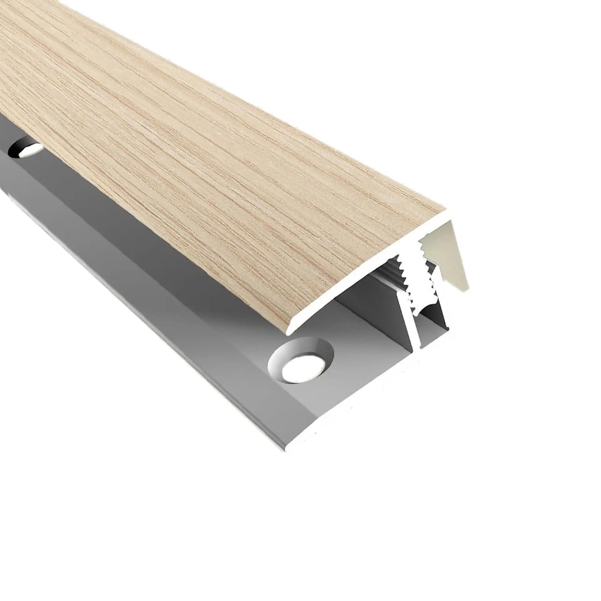 Avslutningslist - Single-Click Alu - Vit ek 100cm
