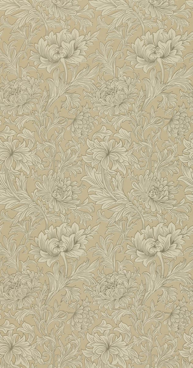 Morris & Co - Chrysanthemum Ivory/Gold Morris and Friends Wallpa