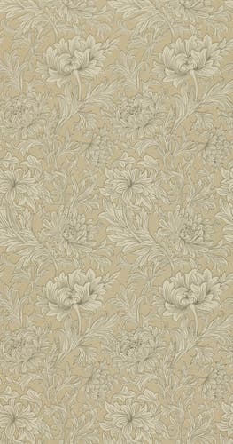 Morris & Co - Chrysanthemum Ivory/Gold Morris and Friends Wallpa