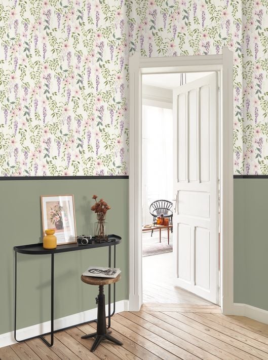 Casadeco - Wisteria Violet / Vert Ga Soliflore