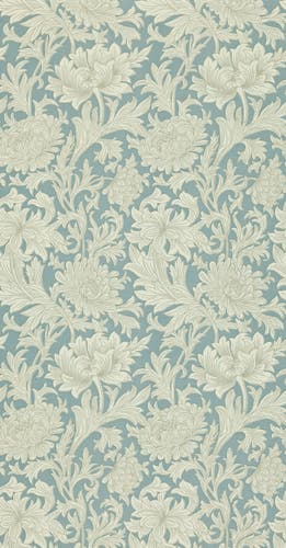Morris & Co - Chrysanthemum China Blue/ Morris and Friends Wallpa