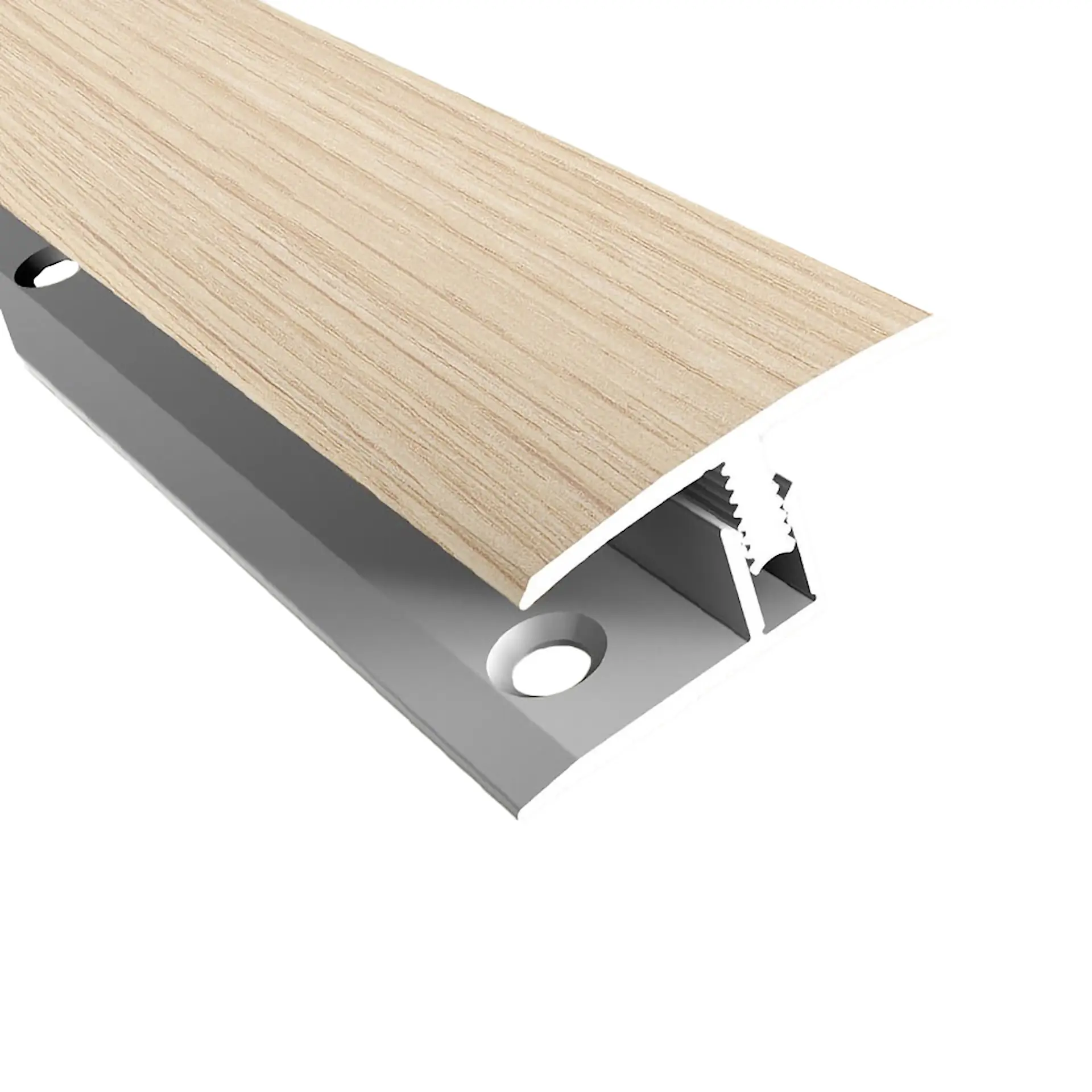 Övergångslist - Single-Click Alu - Vit ek 200cm