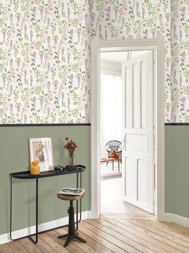 Casadeco - Wisteria Violet / Vert Ga Soliflore