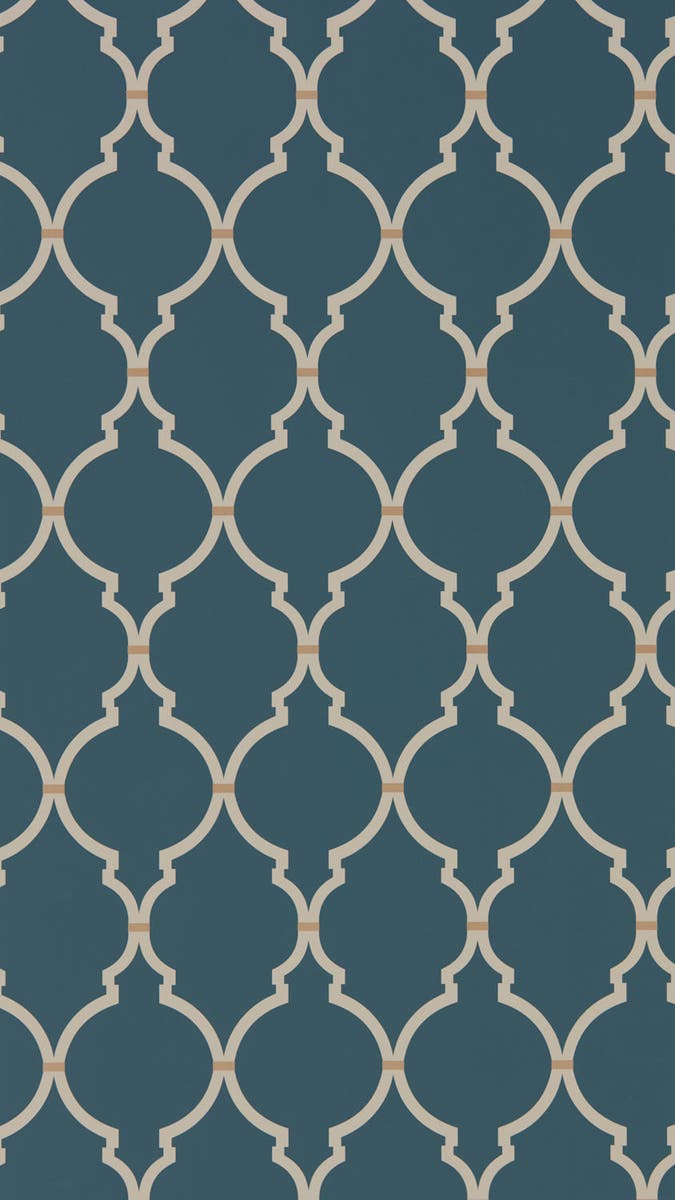 Sanderson - Empire Trellis Indigo/Linen
