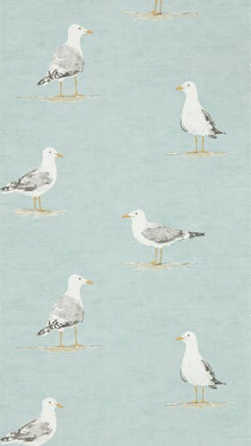 Sanderson - Shore Birds Sky Port Isaac Wallpapers