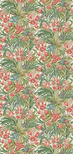 GP&J Baker - Brantwood Trumpet Flowers Red Green BW45103-1